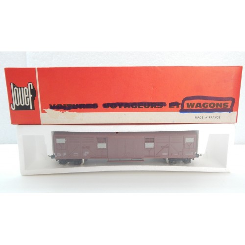 JOUEF WAGON COUVERT A BOGIES TYPE GAS HO ETAT NEUF EN BOITE ROUGE 6531