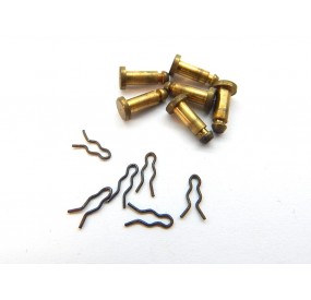 R 16925 - LOT DE 6 AXES DE FIXATION BOGIE DE VOITURE ANCIENNES JOUEF HO