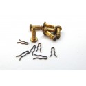 R 16925 - LOT DE 6 AXES DE FIXATION BOGIE DE VOITURE ANCIENNES JOUEF HO