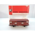 Réf 6240 B - JOUEF WAGONS COUVERT UIC MARRON A ESSIEUX HO EN BOITE ROUGE