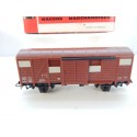 Réf 6240 B - JOUEF WAGONS COUVERT UIC MARRON A ESSIEUX HO EN BOITE ROUGE
