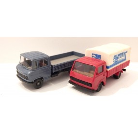 LOT DE DEUX CAMIONS BACHER ET PLATEAU HERPA ET WIKING HO