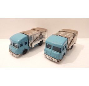 HUSKY LOT DE DEUX CAMIONS POUBELLE ECHELLE 1/100