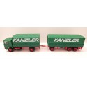 WIKING CAMION VERT AVEC REMORQUE KANZERL HO SANS BOITE