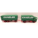 WIKING CAMION VERT AVEC REMORQUE KANZERL HO SANS BOITE