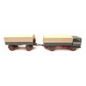 WIKING CAMION VERT BACHER + REMORQUE SANS MARQUAGE HO SANS BOITE