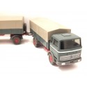 WIKING CAMION VERT BACHER + REMORQUE SANS MARQUAGE HO SANS BOITE