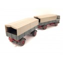 WIKING CAMION VERT BACHER + REMORQUE SANS MARQUAGE HO SANS BOITE