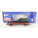 Réf 6601 - JOUEF WAGONS PLAT A BOGIES JEEP WILLYS + CAMION HO EN BOITE BBR