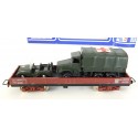 Réf 6601 - JOUEF WAGONS PLAT A BOGIES JEEP WILLYS + CAMION HO EN BOITE BBR