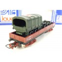 Réf 6601 - JOUEF WAGONS PLAT A BOGIES JEEP WILLYS + CAMION HO EN BOITE BBR