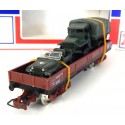 Réf 6601 - JOUEF WAGONS PLAT A BOGIES JEEP WILLYS + CAMION HO EN BOITE BBR