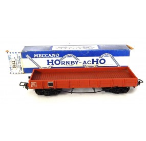 UN WAGON HORNBY PLAT A BOGIES RIDELLES BASSES EN BOITE BLEU HO REF 7270