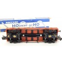 UN WAGON HORNBY PLAT A BOGIES RIDELLES BASSES EN BOITE BLEU HO REF 7270