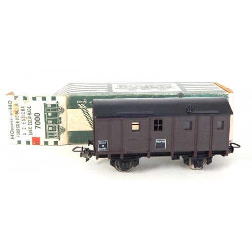 Ref 7000 HORNBY WAGON COUVERT A ESSIEUX FIN CONVOIE EN BOITE VERTE HO