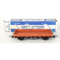 7180 - HORNBY WAGON PLAT A ESSIEUX ATTELAGES A BOUCLES HO EN BOITE BLEU