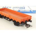 7180 - HORNBY WAGON PLAT A ESSIEUX ATTELAGES A BOUCLES HO EN BOITE BLEU