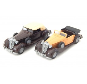 PRALINE DEUX VEHICULES HORCH 853 A MARRON ET BRUN HO SANS BOITE