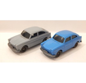 WIKING 2 VEHICULES VW 1600 BLEU ET GRIS HO SANS BOITE
