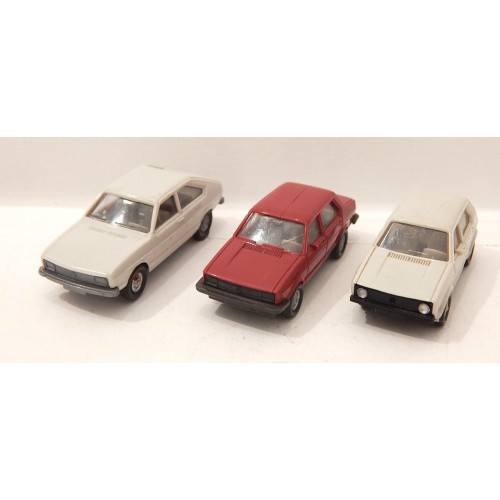 WIKING 3 VEHICULES VW GOLF JETTA ET PASSAT HO SANS BOITE