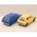 FLEISCHMANN 2 VEHICULES VW GOLF BLEU ET JAUNE HO SANS BOITE