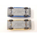 FLEISCHMANN 2 VEHICULES VW GOLF BLEU ET JAUNE HO SANS BOITE