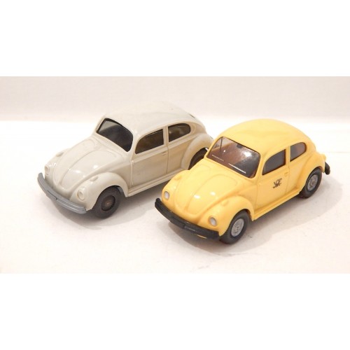 WIKING 2 VEHICULES VW COX 1300 JAUNE ET GRISE HO SANS BOITE