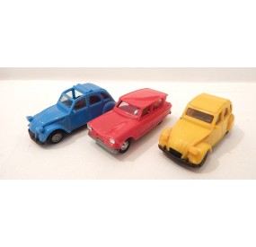 EKO + HERPA 3 VEHICULES CITROEN 2 CV ET AMI 6 HO SANS BOITE