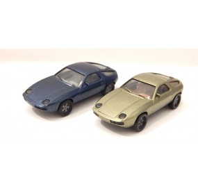 HERPA 2 VEHICULES PORCHE 928 HO SANS BOITE