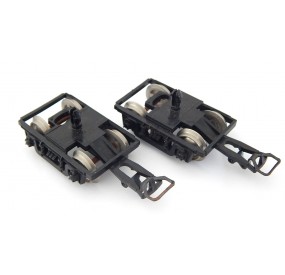B 121 - JOUEF DEUX BOGIES NOIR ROUES METAL VOITURE VOYAGEURS HO