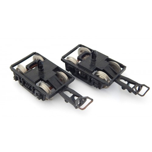 B 121 - JOUEF DEUX BOGIES NOIR ROUES METAL VOITURE VOYAGEURS HO