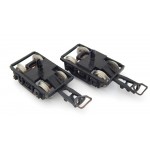 B 121 - JOUEF DEUX BOGIES NOIR ROUES METAL VOITURE VOYAGEURS HO
