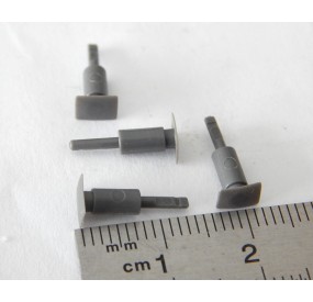 Ref 17206 ROCO 4 TAMPONS GRIS DE LOCOMOTIVE OU WAGON HO
