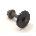 R 7405 UN AXE DE RENVOIE 20 mm PIGNON 10 DENTS COURONNE ET CIRCLIP JOUEF HO