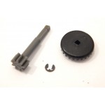 R 7406 UN AXE DE RENVOIE 24,5 mm PIGNON 9 DENTS COURONNE ET CIRCLIP JOUEF HO