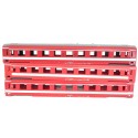 REF 17248 - JOUEF LOT DE 3 CAISSES VOITURE UIC ROUGE TYPE CAPITOLE 1 CL HO