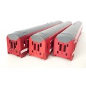 REF 17248 - JOUEF LOT DE 3 CAISSES VOITURE UIC ROUGE TYPE CAPITOLE 1 CL HO