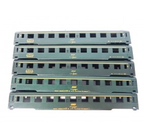 REF 17256 - JOUEF LOT DE 5 CAISSES VOITURE UIC VERTE 1 CL HO
