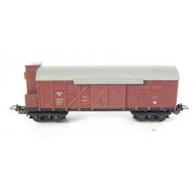 LIMA WAGON COUVERT A BOGIE DEUX PORTE LATERAL ECLAIRAGE FIN CONVOIE HO