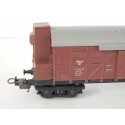 LIMA WAGON COUVERT A BOGIE DEUX PORTE LATERAL ECLAIRAGE FIN CONVOIE HO