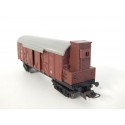 LIMA WAGON COUVERT A BOGIE DEUX PORTE LATERAL ECLAIRAGE FIN CONVOIE HO