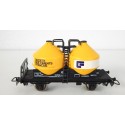 UN WAGON CIMENTIER JAUNE A ESSIEUX CIMENT FRANCAIS JOUEF HO SANS BOITE