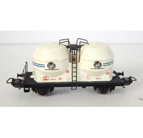 LIMA WAGON DEUX CITERNE BLANCHE OMYA A ESSIEUX METAL HO