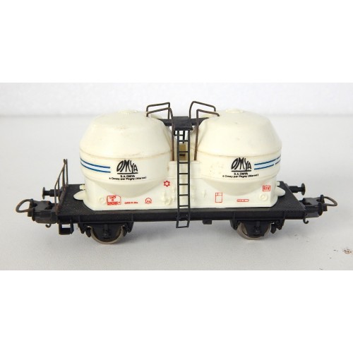 LIMA WAGON DEUX CITERNE BLANCHE OMYA A ESSIEUX METAL HO