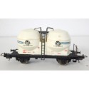 LIMA WAGON DEUX CITERNE BLANCHE OMYA A ESSIEUX METAL HO
