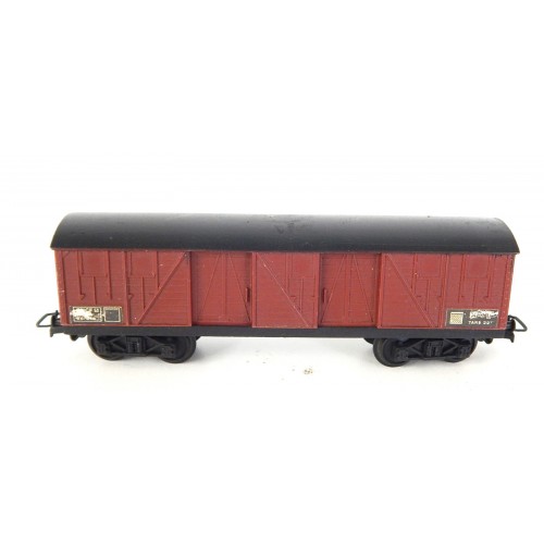 JOUEF WAGON COUVERT MARRON A BOGIES TOIT NOIR HO SANS BOITE