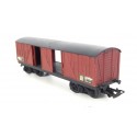 JOUEF WAGON COUVERT MARRON A BOGIES TOIT NOIR HO SANS BOITE