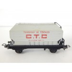 HORNBY UN WAGON CEREALIER CTC A ESSIEU HO SANS BOITE
