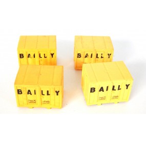 Réf 17327 LOT DE 4 CONTENAIRES BALLY HO POUR WAGONS JOUEF ET AUTRE HO