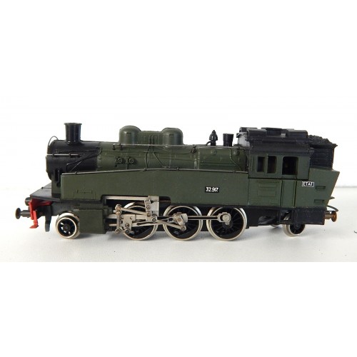 PIKO LOCOMOTIVE VAPEUR TYPE 131 ETAT 32.917 VERTE ET NOIR TRES BON ETAT HO